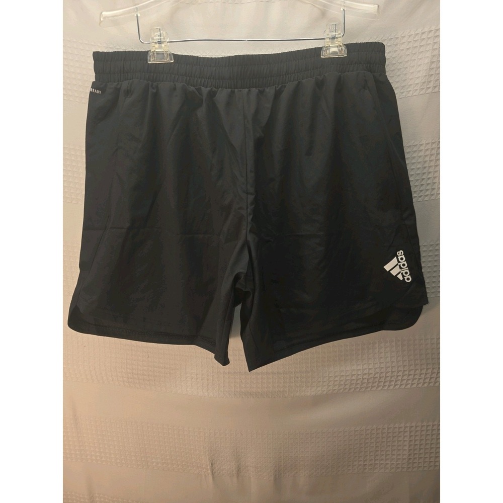 Adidas Mens Athletic Shorts XL Black Striped Zip Pockets Training 5685 8411